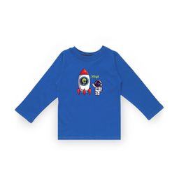 KAVEE Infant Boys Blue Typography Printed Biowashed Round Neck Pure Cotton T-shirt-image-97