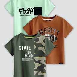 CODEZ Boys Typography 3 Printed Applique T-shirt image 1