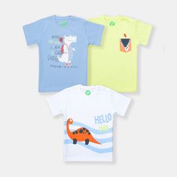 YK Infant Boys Pack Of 3 Graphic Printed Pure Cotton T-shirt-picture-42