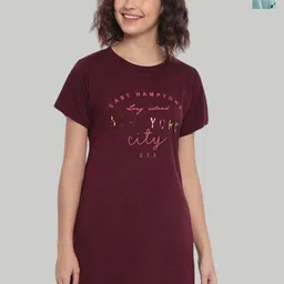 Duchess Women Pack Of 2 Printed Drop-Shoulder Lounge T-shirt-picture-47