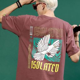 Rigo Graphic Printed Oversized Drop Shoulder Sleeves Pure Cotton Sports T-shirt-image-11