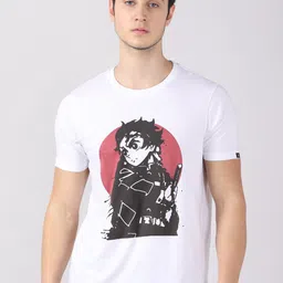 Bushirt Men White Tanjiro - Demon Slayer Printed Pure Cotton T-shirt-image-69