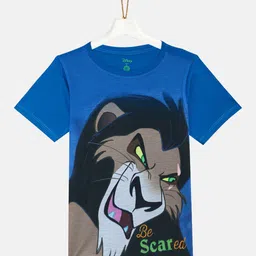 YK Disney Boys Blue & Brown Graphic Printed T-shirt-picture-1