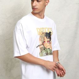 HIGHLANDER Men Graphic Printed Graphic Print Others Round Neck Cotton Oversized T-Shirt-image-10