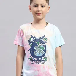 Monte Carlo Boys Round Neck Short Sleeves Typographic Printed Regular Fit Cotton T-shirt-picture-8