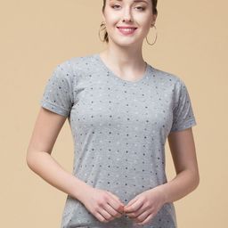 Hive91 Women Grey Printed T-shirt-image-41