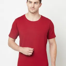 Purple State Round Neck Short Sleeves Cotton T-shirt-image-79