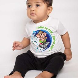 KNITROOT Infants Ganesha Printed Round Neck Short Sleeves T-shirt-25