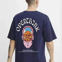MISCHIEF MONKEY Printed Round Neck Three-Quarter Sleeves Cotton T-shirt-image-50