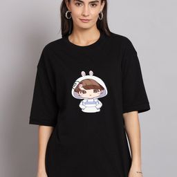 Imsa Moda Graphic Printed Drop-Shoulder Sleeves Cotton T-shirt-image-89