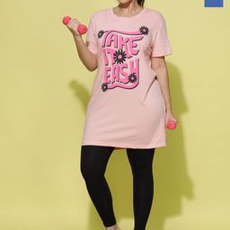9shines Label Pack Of 2 Graphic Printed Cotton Longline Lounge T-shirts-picture-22