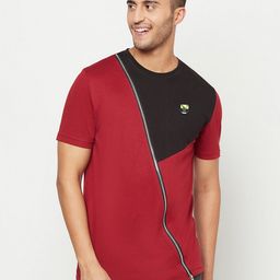 GLITO Colourblocked Casual Cotton T-shirt-image-47