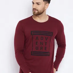 THE MILLION CLUB Typography Printed Cotton Casual T-shirt-image-63