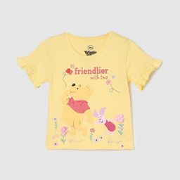 max Girls Graphic Winnie The Pooh Printed Pure Cotton Casual T-shirt-image-16
