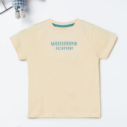 max Boys Typography Printed V-Neck Applique T-shirt-image-90