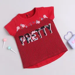 Yellow Apple Girls Printed Round-Neck T-shirt-image-97