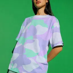 Bewakoof Women Camo Printed Oversized T-shirt-image-6