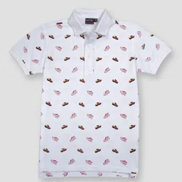 Gini and Jony Boys Conversational Printed Polo Collar Cotton T-shirt-10