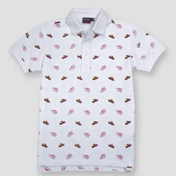 Gini and Jony Infant Boys Conversational Printed Polo Collar Cotton T-shirt-image-37