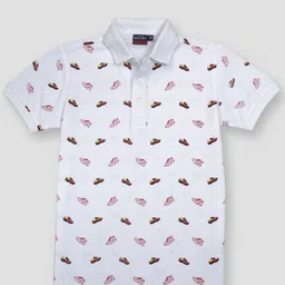 Gini and Jony Boys Conversational Printed Polo Collar Cotton T-shirt-64