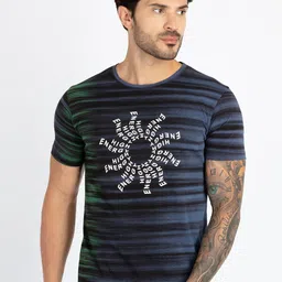 Status Quo Striped Printed Pure Cotton Casual T-shirt-image-97