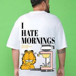 Bewakoof Plus Graphic Printed Drop-Shoulder Sleeves Oversized Pure Cotton T-shirt-image-84