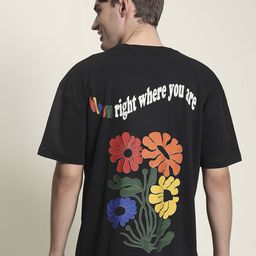 Bene Kleed Unisex Pure Cotton Pride Bloom Typography Oversized T Shirt-image-26