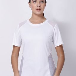 STUDIOACTIV Women Solid White Sports Training & Gym T-shirt-image-39
