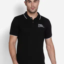 Wildcraft Men Black Polo Collar Monochrome T-shirt-picture-16