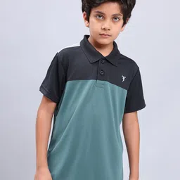 Technosport Boys Colourblocked Polo Collar Antimicrobial Sports T-Shirt-image-13