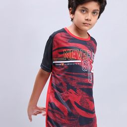 Technosport Boys Typography Printed Antimicrobial Slim Fit Sports T-shirt-image-62