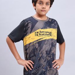 Technosport Boys Typography Printed Antimicrobial Sports T-Shirt-image-100