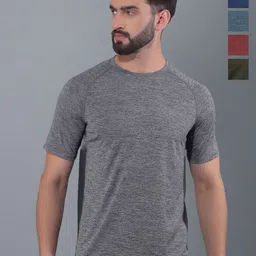 Force NXT Men Pack Of 5 Anti Odour Solid Round Neck Training or Gym T-shirt-image-28
