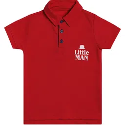 DYCA Boys Red Polo Collar Applique Cotton T-shirt-picture-42