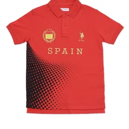 U.S. Polo Assn. Kids Boys Typography Printed Polo Collar Cotton T-shirt-picture-35