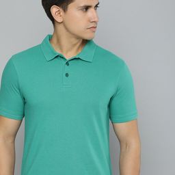 Mast & Harbour Green Polo Collar Cotton T-shirt-image-75