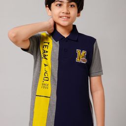 Alan Jones Boys Typography Printed Polo Collar T-shirt-image-7