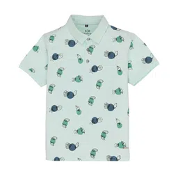 Status Quo Boys Conversational Printed Polo Collar Cotton T-shirt-image-52
