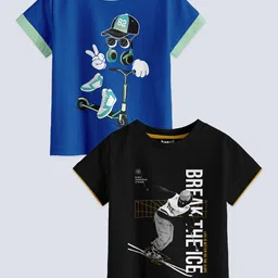 BAESD Boys Pack Of 2 Printed Cotton T-shirt-image-82