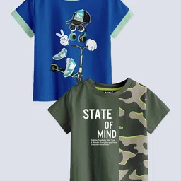 BAESD Boys Pack Of 2 Graphic Printed Pure Cotton T-Shirts-26