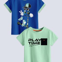 BAESD Boys Pack Of 2 Printed Pure Cotton T-shirts-image-92