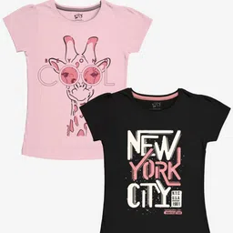 x2o Girls Pack of 2 Graphic Printed T-shirts-23