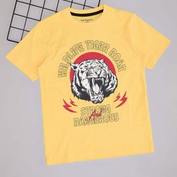 Pantaloons Junior Boys Typography Printed Round Neck Cotton T-shirt-image-86