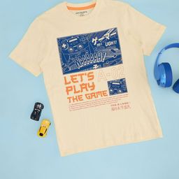Pantaloons Junior Boys Typography Printed Round Neck Cotton T-shirt-image-73
