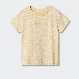 Mango Kids Girls Floral Printed Sustainable Pure Cotton T-shirt-image-35