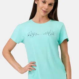 Amante Women Blue Printed Lounge T-shirt-picture-32