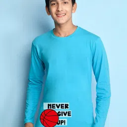 NUSYL Boys Blue & Black Typography T-shirt-image-50