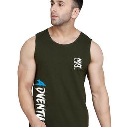 SLOWLORIS Typography Round Neck Sleeveless Cotton Casual Innerwear Vests-picture-5