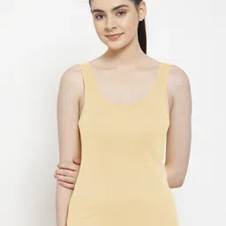 Friskers Beige Casual Solid Sleeveless Warm Tank Top-image-8