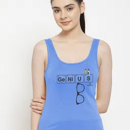 Friskers Turquoise Blue Printed Tank Top-image-25
